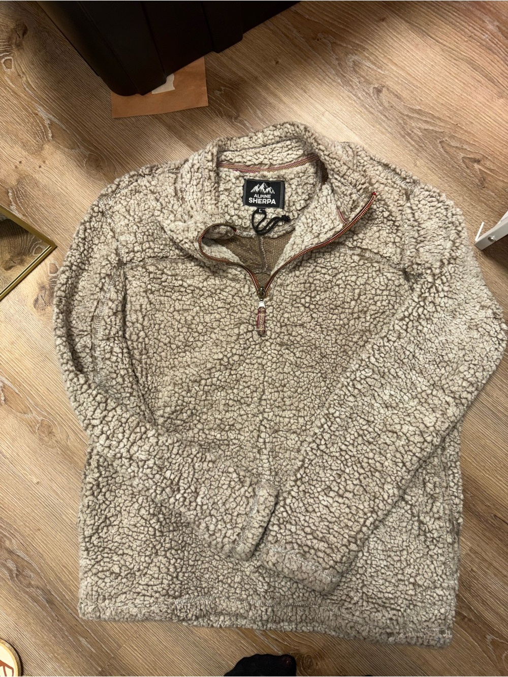 OFFERS OPEN! Alpine Sherpa Zip-Up Pullover - Taupe tan Sherpa alpine men’s large